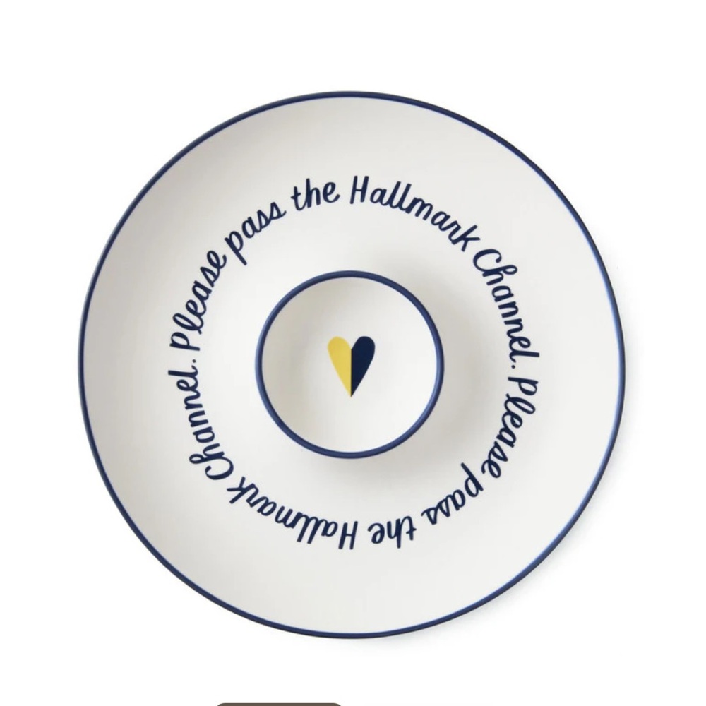 Hallmark Channel ceramic chip and dip plate 11” New